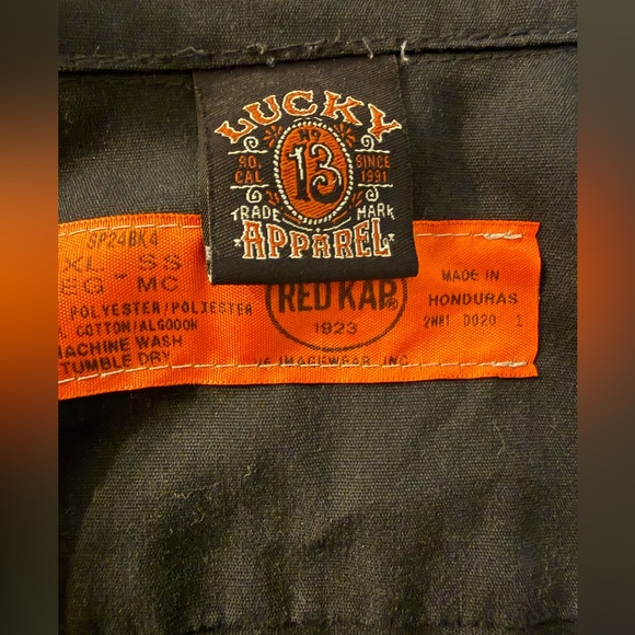 Lucky 13 Red Kap Adrian Shirt Sleeve Graphic work shirt men’s sz XL - Picture 10 of 11